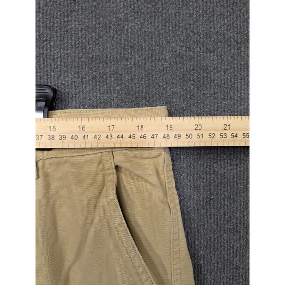 LL Bean Cargo Pants Mens 38x32 Khaki Tan Cotton Canvas Standard Fit - Picture 4 of 10